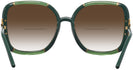 Oversized Transparent Olive/olive Tory Burch 9071U w/ Gradient Bifocal Reading Sunglasses View #4