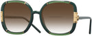 Oversized Transparent Olive/olive Tory Burch 9071U w/ Gradient Bifocal Reading Sunglasses View #1