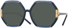 Oversized,Square Transparent Navy/Navy Tory Burch 9072U Progressive No Line Reading Sunglasses View #1