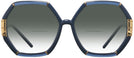 Oversized,Square Transparent Navy/Navy Tory Burch 9072U w/ Gradient Bifocal Reading Sunglasses View #2
