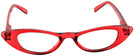 Cat Eye Ruby Red Cat Crazy Single Vision Half Frame View #2