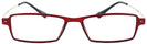 Rectangle Matte Crimson Lite Tec 1 Single Vision Half Frame View #2