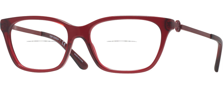 Rectangle TRANSPARENT RED Tory Burch 2107 Bifocal View #1