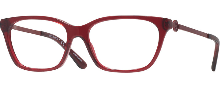 Rectangle TRANSPARENT RED Tory Burch 2107 Progressive No Line Bifocal View #1