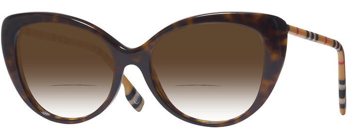 Cat Eye Dark Havana Burberry 4407 w/ Gradient Bifocal Reading Sunglasses View #1