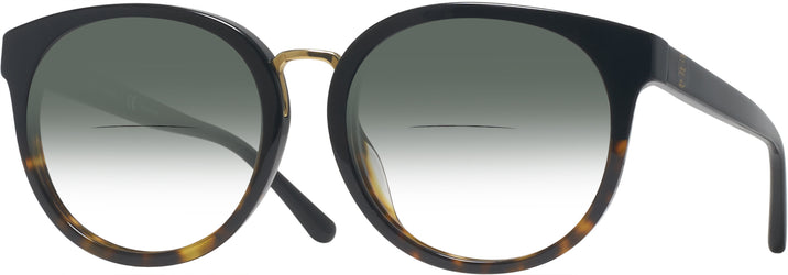 Round Black/tortoise Tory Burch 7153U w/ Gradient Bifocal Reading Sunglasses View #1