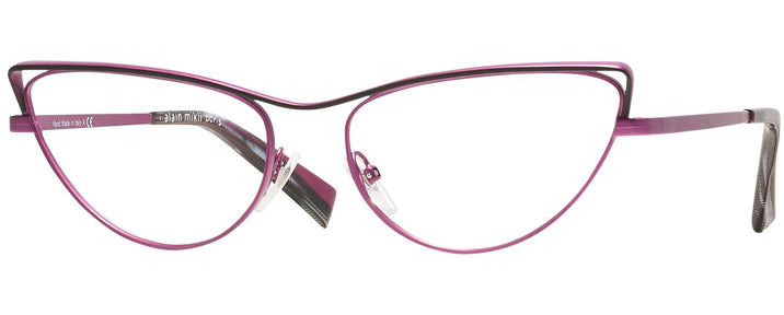 Cat Eye Matte Black Fuxia Alain Mikli A02038 Single Vision Full Frame View #1