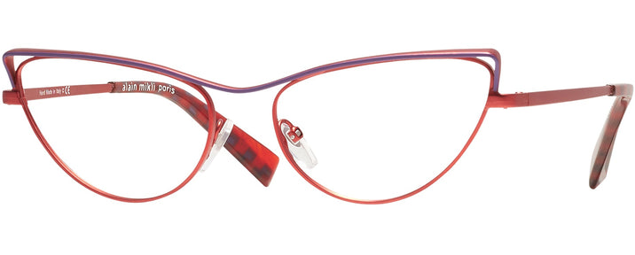 Cat Eye Matte Purple Red Alain Mikli A02038 Progressive No-Lines View #1
