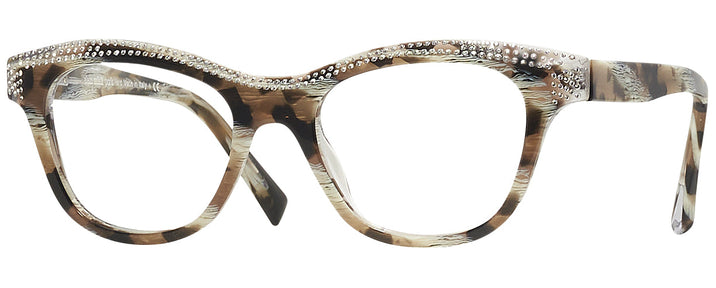 Square Brown Tortoise Horn Alain Mikli A03102B Single Vision Full Frame View #1