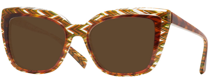 Oversized Havana Zig Zag Green Alain Mikli A05026 Progressive Reading Sunglasses View #1