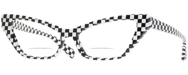 Cat Eye Black White Damier Alain Mikli A05036 Bifocal View #1