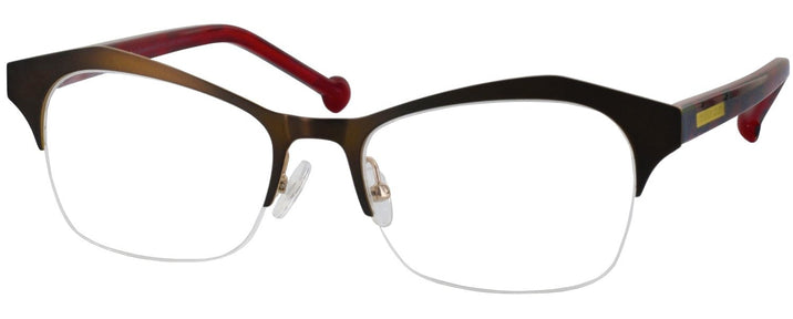 Square,Cat Eye Brown Jonathan Adler 106 Single Vision Full Frame View #1
