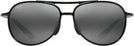 Aviator Black Gloss/grey Lens Maui Jim Alelele Bridge 438 View #2