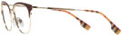 Square Light Gold/bordeaux Burberry 1334 Single Vision Full Frame View #3