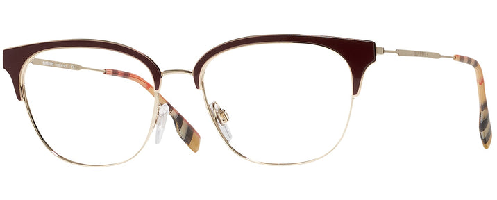 Square Light Gold/bordeaux Burberry 1334 Progressive No-Lines View #1
