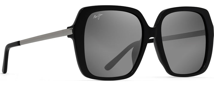 Square Black Gloss w/Neutral Grey Lens Maui Jim Poolside 838 View #1