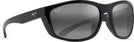 Oval Black Gloss With Black Ruber/Neutral Grey Maui Jim Nuu Landing 869 View #1