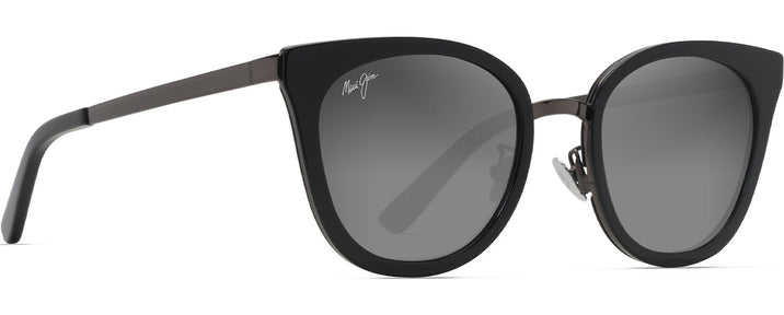 Cat Eye Black Gloss Dark Gunmetal/neutral Grey Lens Maui Jim Wood Rose 870 View #1