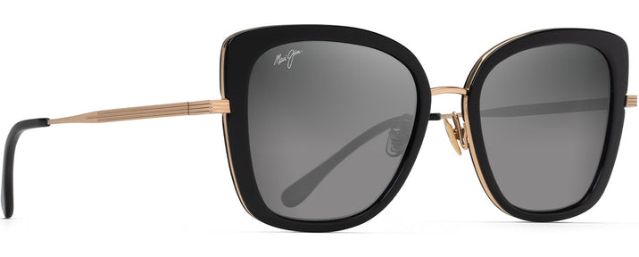 Rectangle Black w/ Gold Neutral Grey Lesns Maui Jim Violet Lake 843 View #1