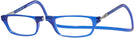 Rectangle Blue CliC Magnetic Reading Glasses: Single Vision Half Frame View #1
