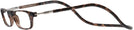 Rectangle Tortoise CliC Magnetic Reading Glasses: Single Vision Half Frame View #4