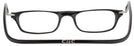 Rectangle Black CliC Magnetic Reading Glasses: Single Vision Half Frame View #4