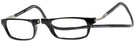 Rectangle Black CliC Magnetic Reading Glasses: Single Vision Half Frame View #1