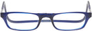 Rectangle Matte Blue CliC Magnetic Reading Glasses: Single Vision Half Frame View #2