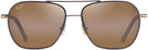 Aviator,Square Dark Brown Gold Stripe w/HCL Bronze Lens Maui Jim Mano 877 View #2