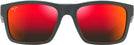 Rectangle Dark Grey With Brick Red/Hawaii Lava Maui Jim The Flats 897 View #2