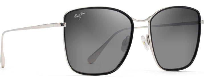 Square Gloss Black With Silver/Neutral Grey Maui Jim Tiger Lily 561 View #1