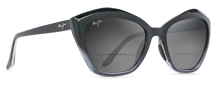 Cat Eye Black Fade/grey Lens Maui Jim Lotus 827 Bifocal Reading Sunglasses View #1