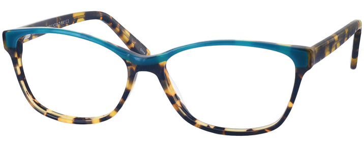Rectangle Blue Tortoise/teal Millicent Bryce 146 Progressive No-Lines View #1