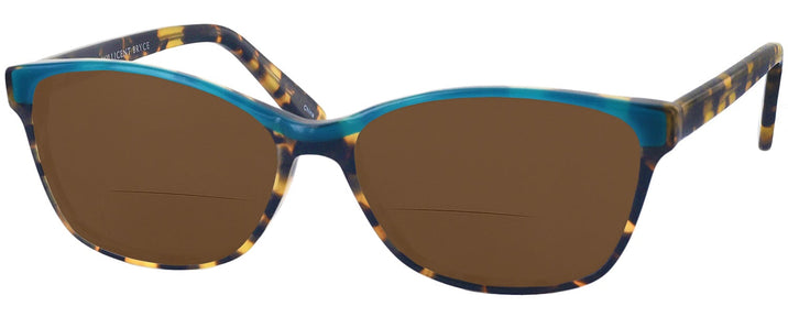 Rectangle Blue Tortoise/teal Millicent Bryce 146 Bifocal Reading Sunglasses View #1