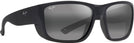 Rectangle Matte Black With Black Rubber/Neutral Grey Lens Maui Jim Amberjack 896 View #1