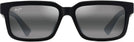 Rectangle Matte Black/Natural Grey Lenses Maui Jim Hiapo Asian Fit 655 View #2