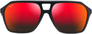 Aviator,Square Matte Black w/Hawaii Lava Lens Maui Jim Wedges 880 View #2