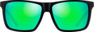 Rectangle Matte Black/Maui Green Lens Maui Jim Mamalu Bay 610 View #2