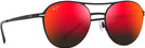 Round Matte Black/Hawaii Lava Lens Maui Jim Half Moon 890 View #1