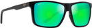 Rectangle Matte Black/Maui Green Lens Maui Jim Mamalu Bay 610 View #1