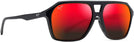 Aviator,Square Matte Black w/Hawaii Lava Lens Maui Jim Wedges 880 View #1