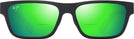 Rectangle Matte Black/maui Green Maui Jim Keola 628 Bifocal Reading Sunglasses View #2