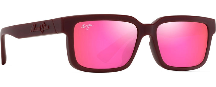 Rectangle Burgundy/Maui Sunrise Lenses Maui Jim Hiapo Asian Fit 655 View #1