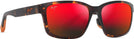 Rectangle Dark Havana/Hawaii Lava Lenses Maui Jim Lehiwa Asian Fit 648 View #1