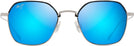 Square Matte Silver w/Blue Hawaii Lenses Maui Jim Moon Doggy 874 View #2