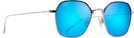 Square Matte Silver w/Blue Hawaii Lenses Maui Jim Moon Doggy 874 View #1