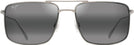 Rectangle Matte Titanium/Grey Lens Maui Jim Aeko 886 View #2