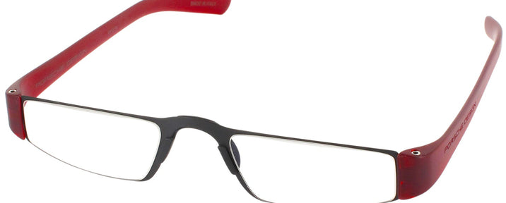 Rectangle Carbon/Red Porsche 8801 Single Vision Half Frame View #1