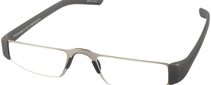 Rectangle Silver/Gunmetal Porsche 8801 Single Vision Half Frame View #1