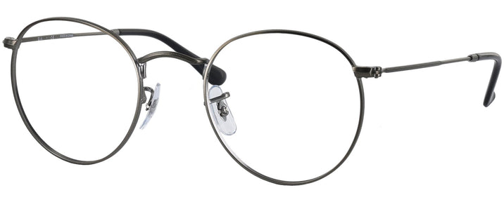 Round Matte Gunmetal Ray-Ban 3447V Progressive No-Lines View #1